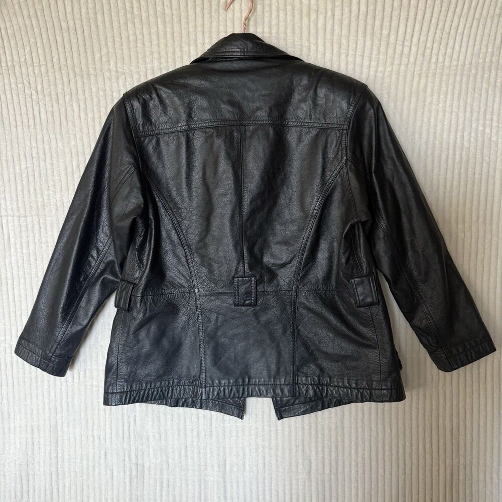 Vintage Wilson's Women's Black 100% Leather Jacket Size XS Pockets No Belt - Picture 4 of 14